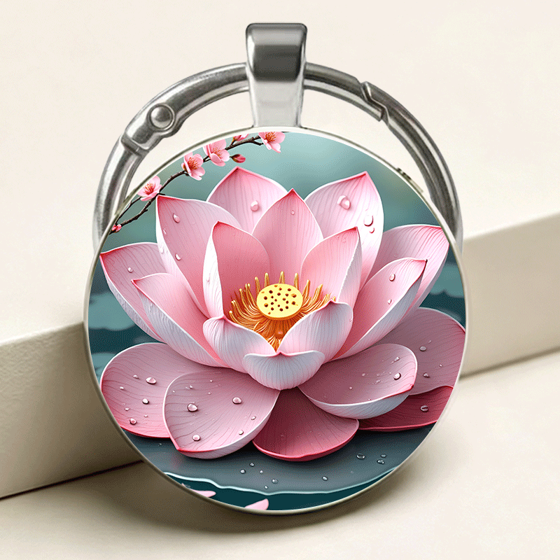 Zen Lotus Theme Keychain